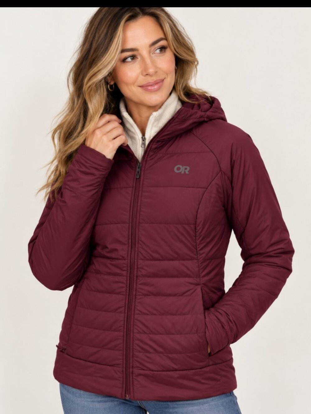 Outdoor Research Women’s Shadow Insulated Hoodie – Burgundy/Wine – Size XS – NWT